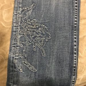 Cowgirl Tuff Rodeo Cream Jeans size 34/33 Like New